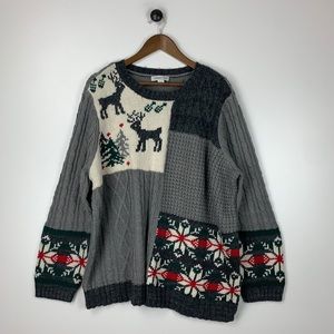 Coldwater Creek Women's Holiday Christmas Chunky Cable Knit Sweater Size 2X